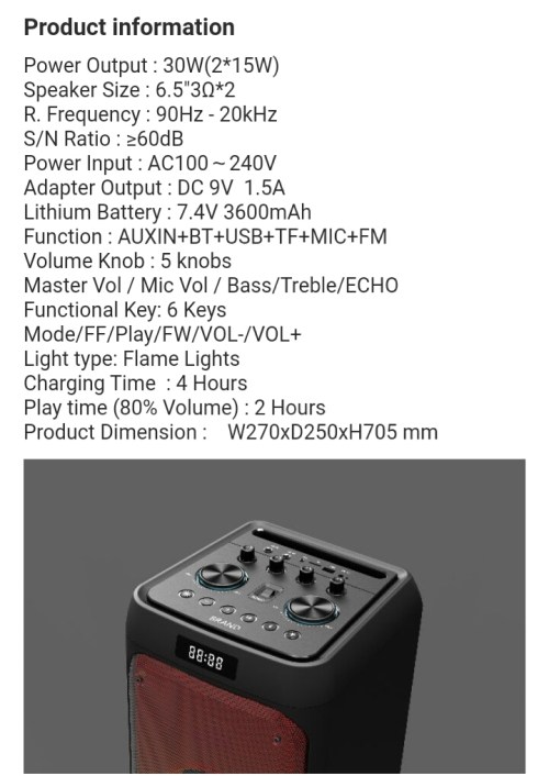 BRAND 2x6.5 inch Big Power Wireless Party Speaker